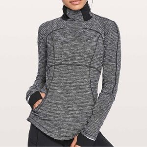 Lululemon Base Runner Half Zip Pullover Jacket Coco Pique Black White Size 4